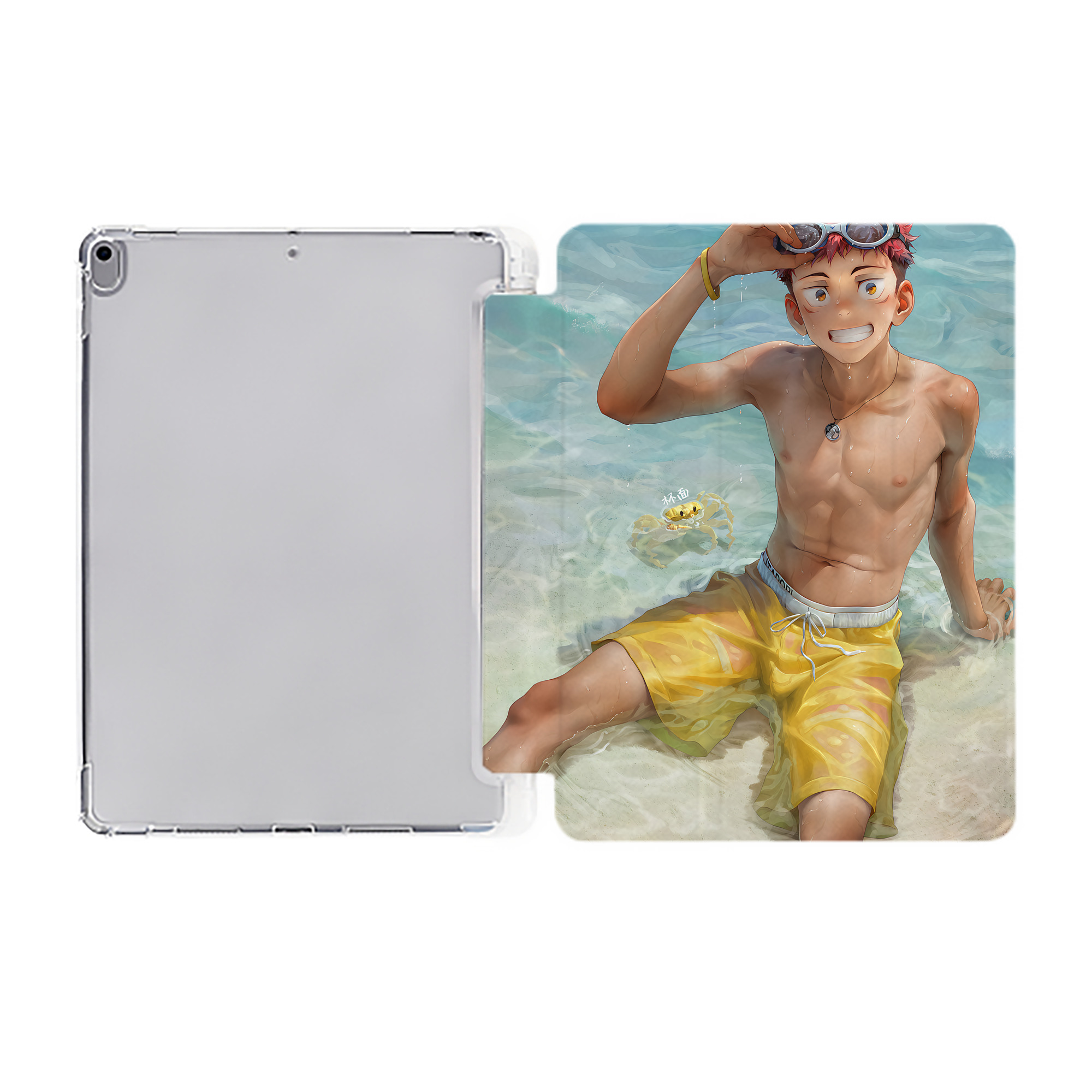 （画像用） 呪術廻戦 Jujutsu Kaisen IPad ケース ペン収納付き 三つ折りスタンド PUレザー×シリコン 対応機種9.5/10.5/10.9インチ